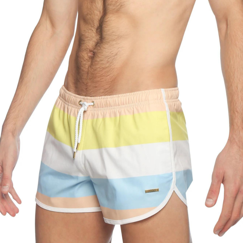 Parke & Ronen Runner Print Stretch Shorts (Aranciata Puglia Stripes)