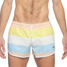 Parke & Ronen Runner Print Stretch Shorts (Aranciata Puglia Stripes)