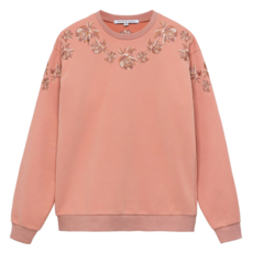 Parke & Ronen Etruscan Pink Bouquet Embroidered Sweatshirt