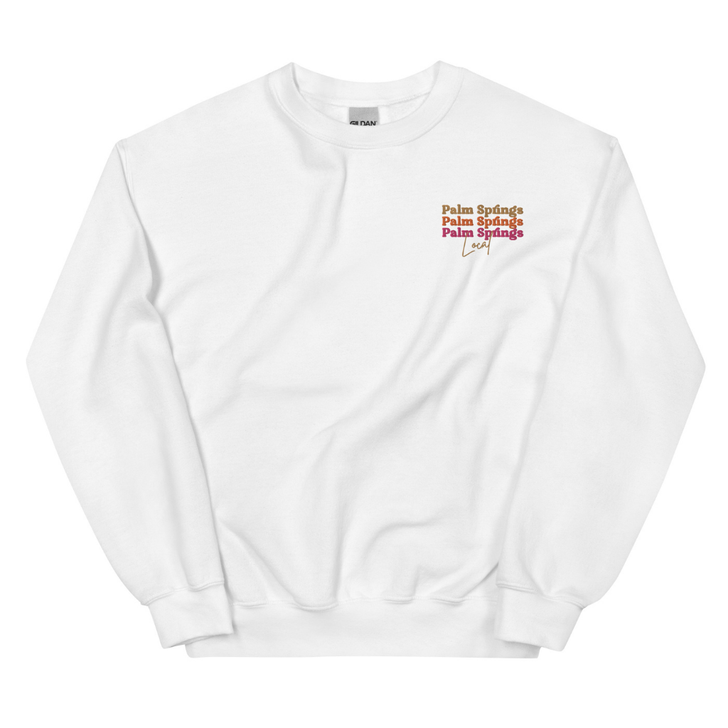 Peepa's Pink on White Palm Spring Local Unisexy Crewneck Sweatshirt