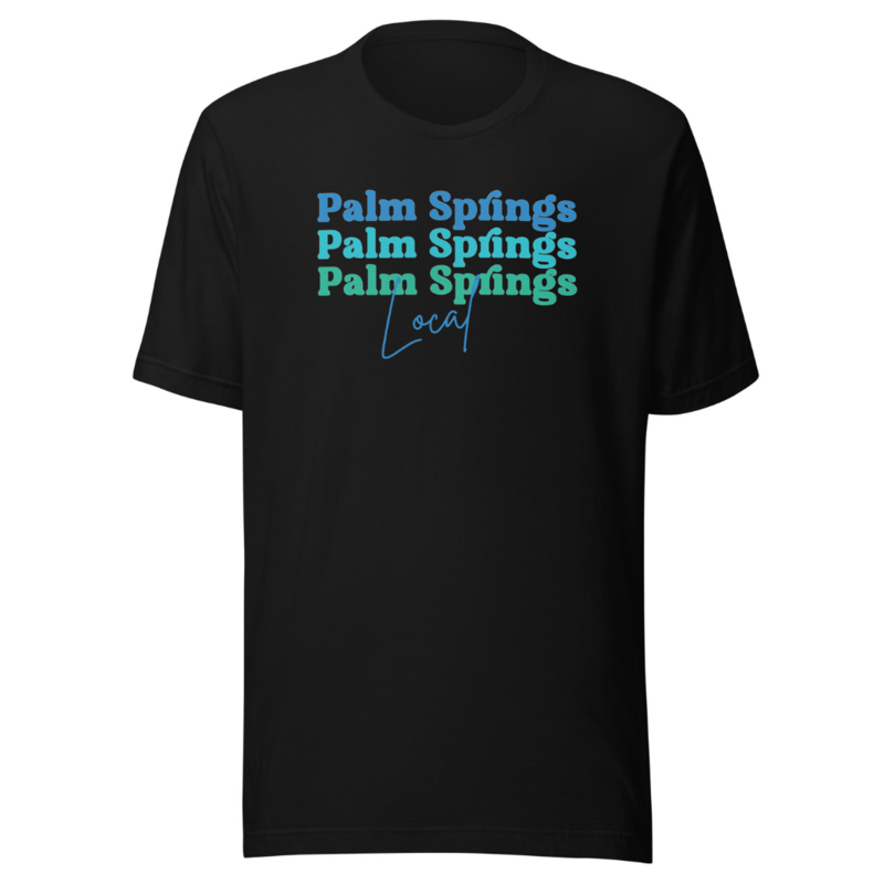 Peepa's Blue on Black Palm Springs Local Unisexy Graphic Tee