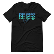 Peepa's Blue on Black Palm Springs Local Unisexy Graphic Tee