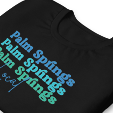 Peepa's Blue on Black Palm Springs Local Unisexy Graphic Tee