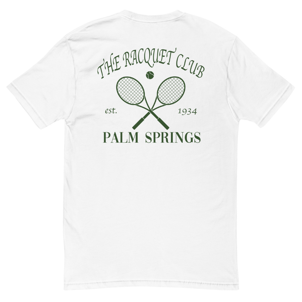 Peepa's Racquet Club Green on White Unisexy Graphic Tee