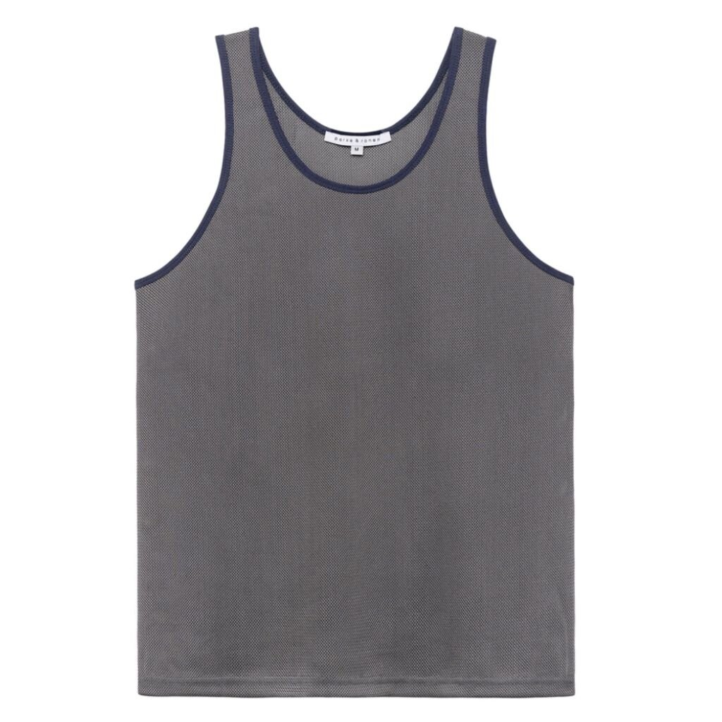 Parke & Ronen Graphite Steadfast Mesh Tank Top