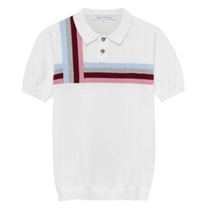 Parke & Ronen White Knitted Malta Polo