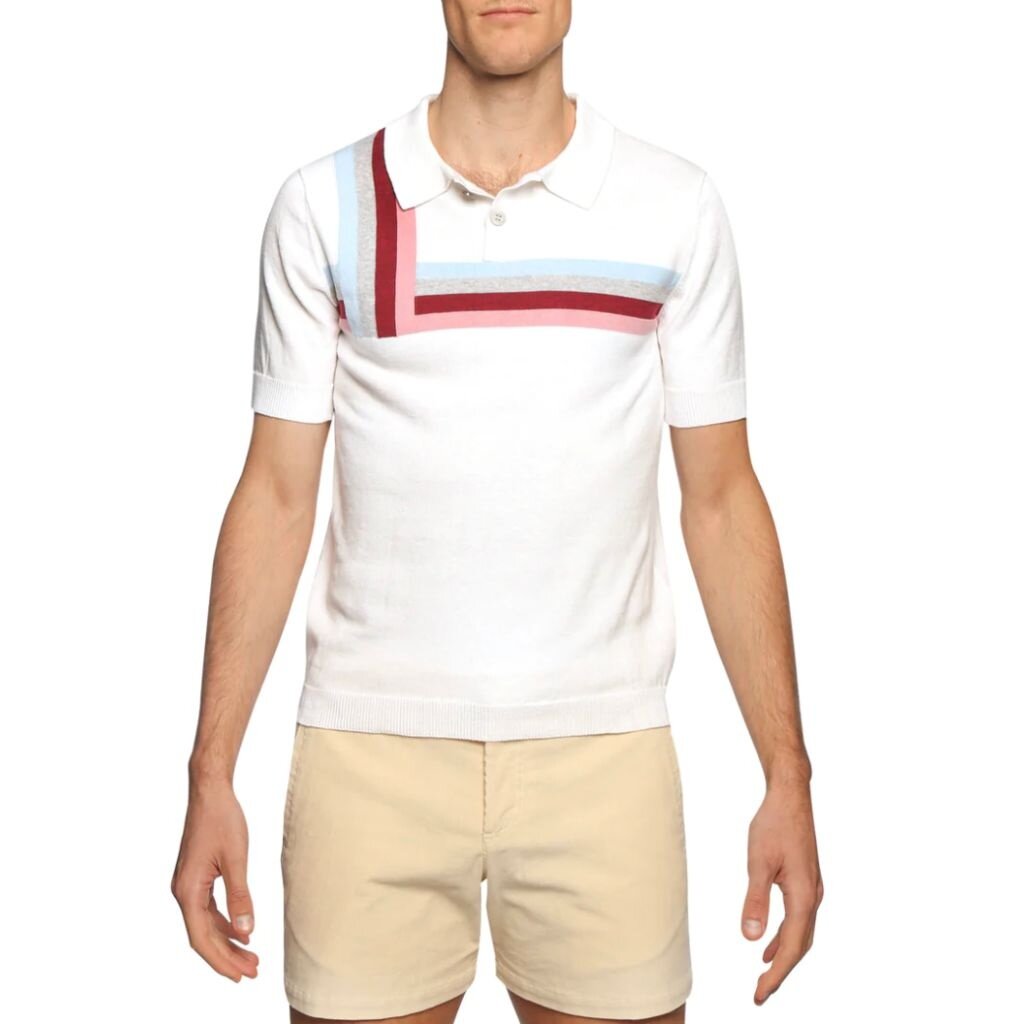 Parke & Ronen White Knitted Malta Polo