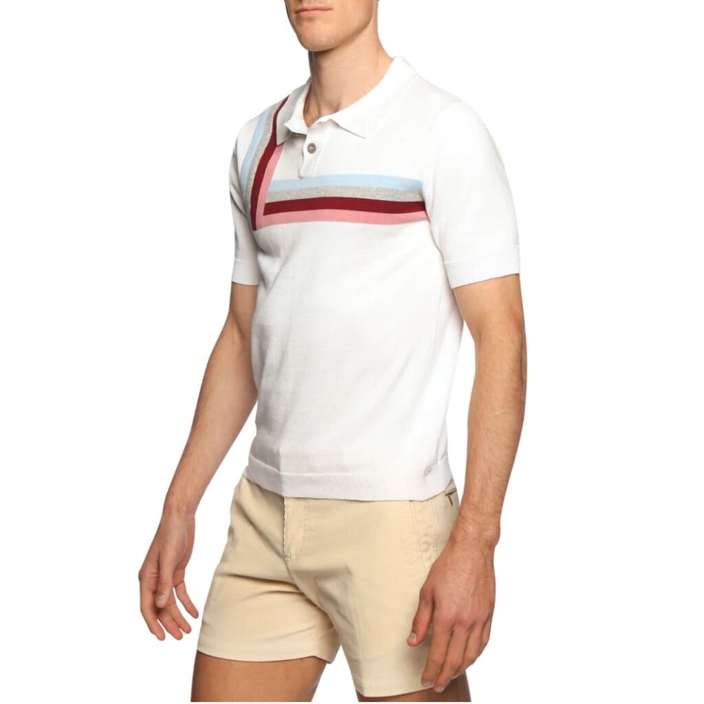 Parke & Ronen White Knitted Malta Polo