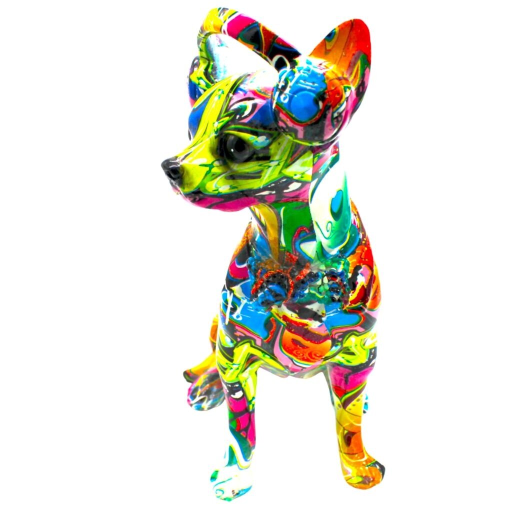 Interior Illusions Painted Street Art Chihuahua w Headphones - 10"