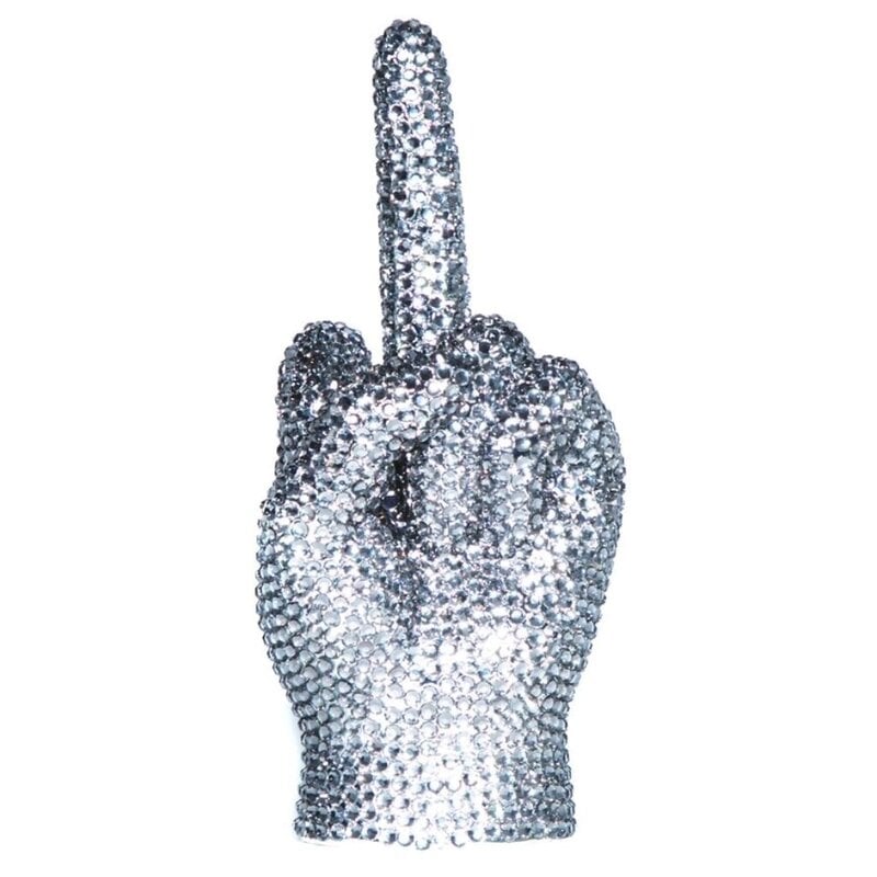 Interior Illusions Rhinestone Graphite Middle Finger - 9"