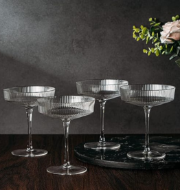 The Wine Savant / Khen Glassware Clear Ripple Ribbed Champagne Coupe