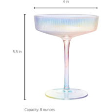 The Wine Savant / Khen Glassware Iridescent Ripple Ribbed Champagne Coupe