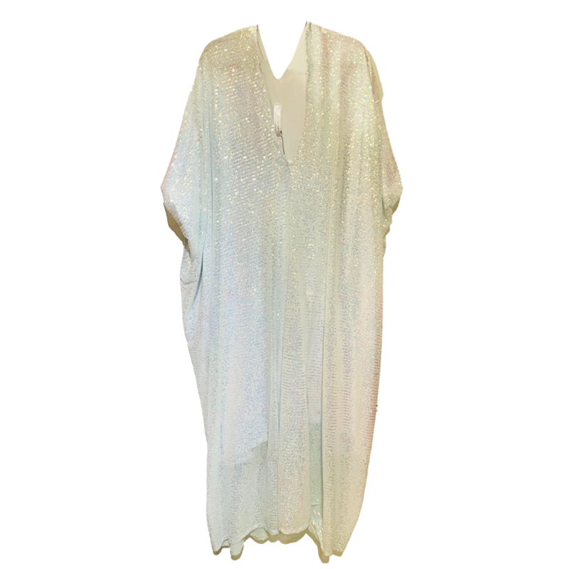 Jennafer Grace Moonstone Blanc Sequin Caftan