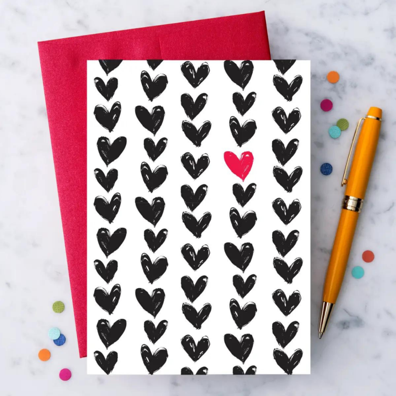 Design With Heart LV11  Painted Hearts Greeting Card