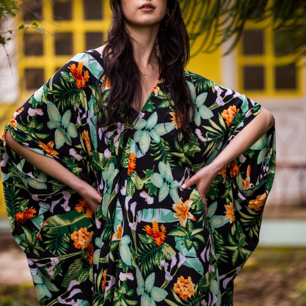 Jennafer Grace Midnight Jungle Caftan