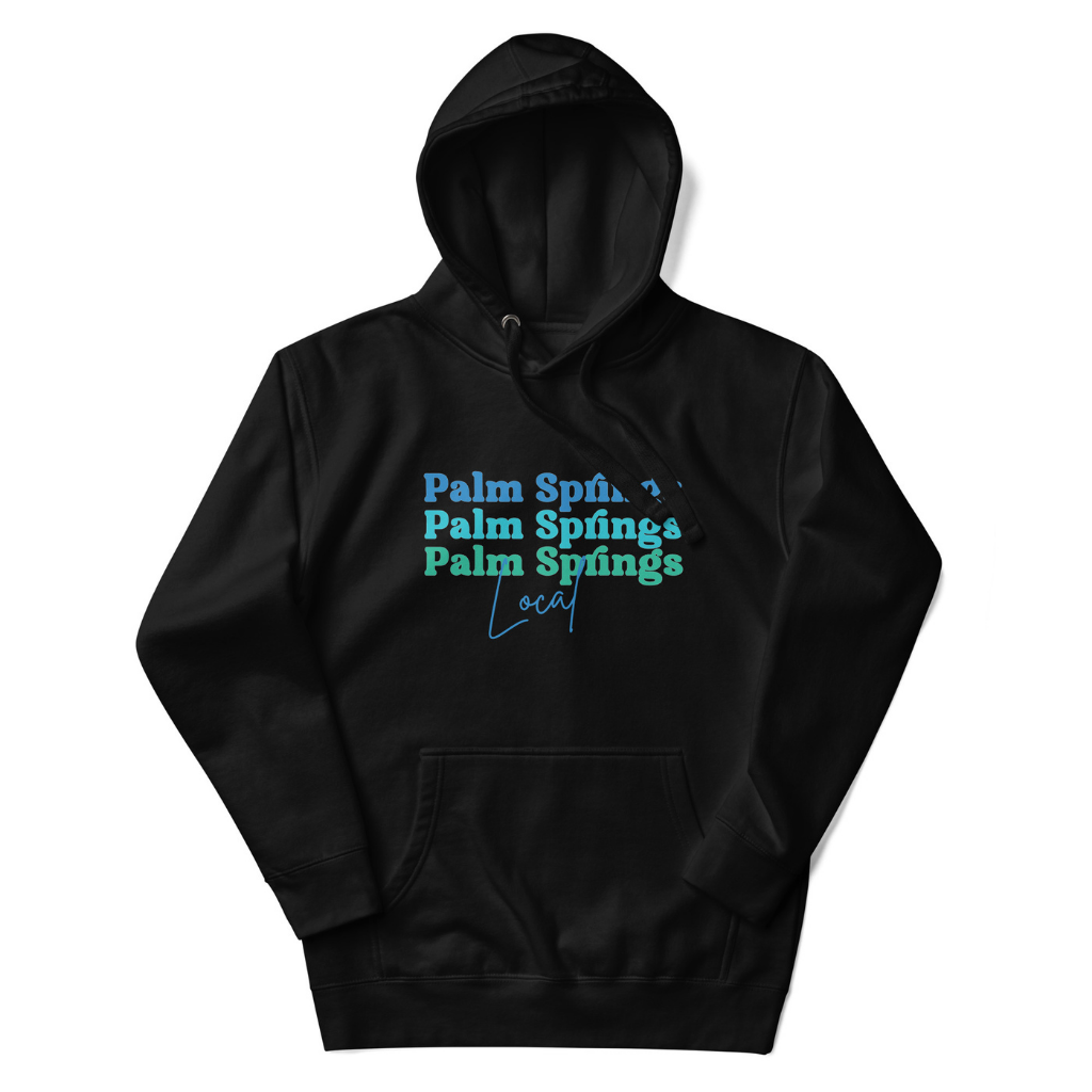 Peepa's Blue on Black Palm Springs Local Unisexy Hoodie