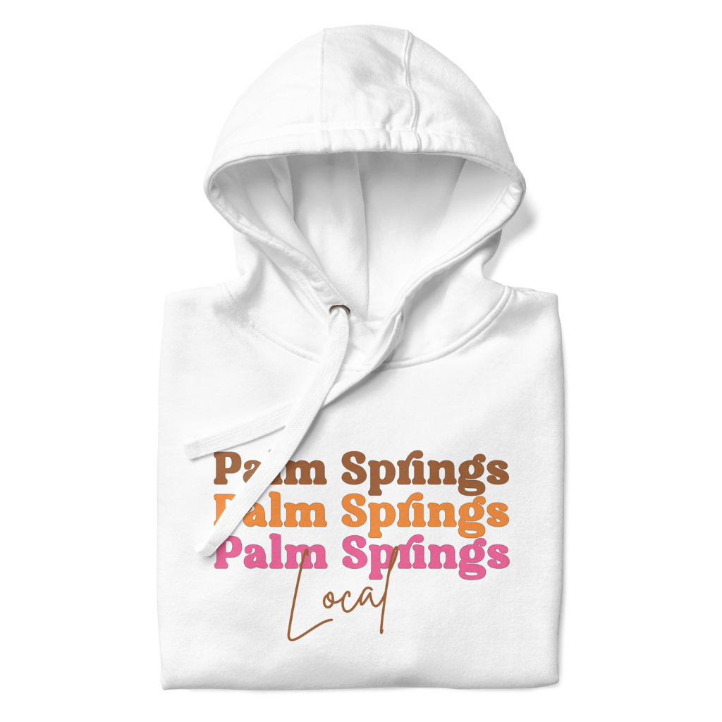 Peepa's Pink on White Palm Springs Local Unisexy Hoodie