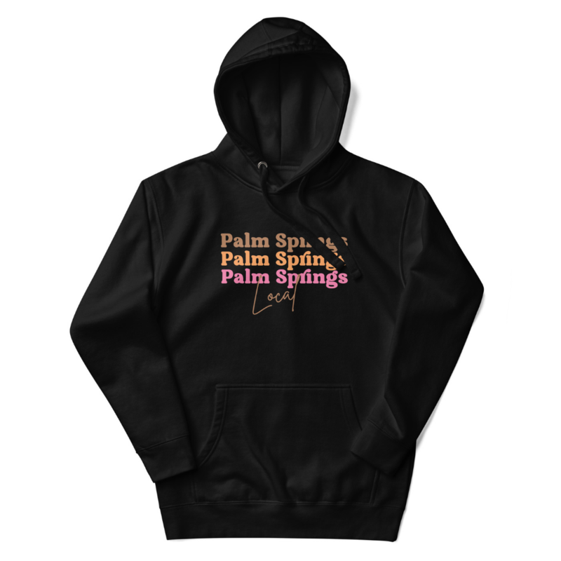 Peepa's Pink on Black Palm Springs Local Unisexy Hoodie