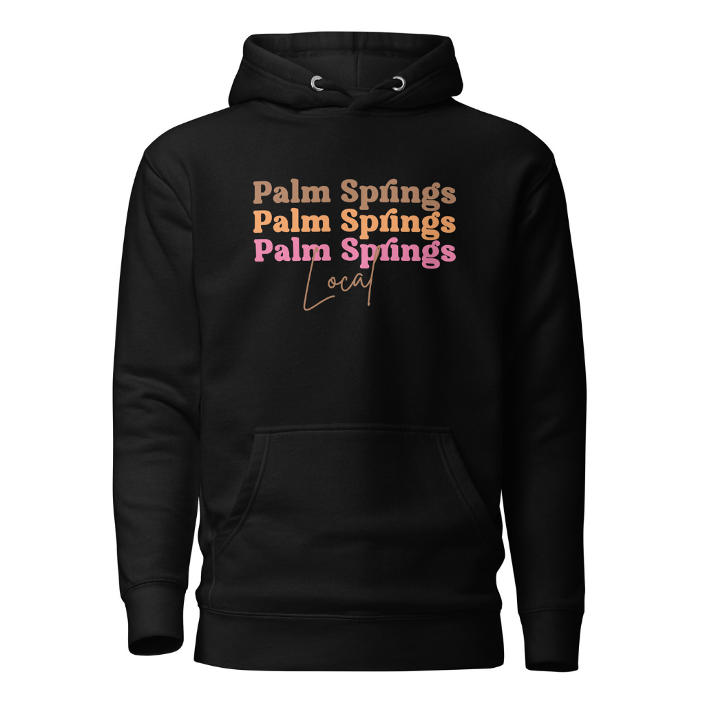 Peepa's Pink on Black Palm Springs Local Unisexy Hoodie