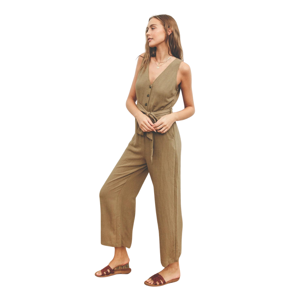 Sash Detail Wide Leg Jumpsuit