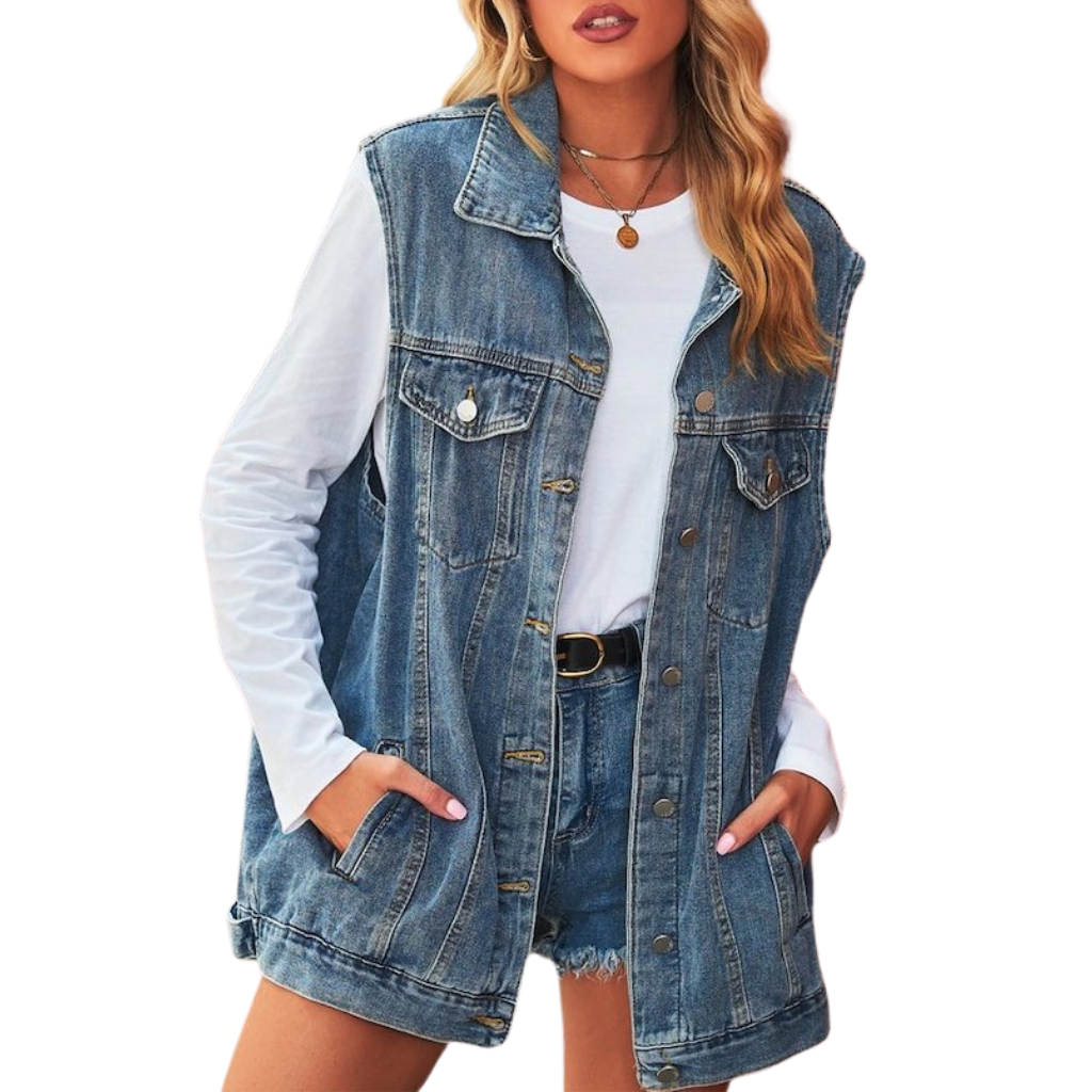 Long Denim Vest Peepa's