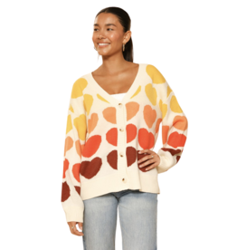 Miss Sparkling Multicolored Heart Cardigan