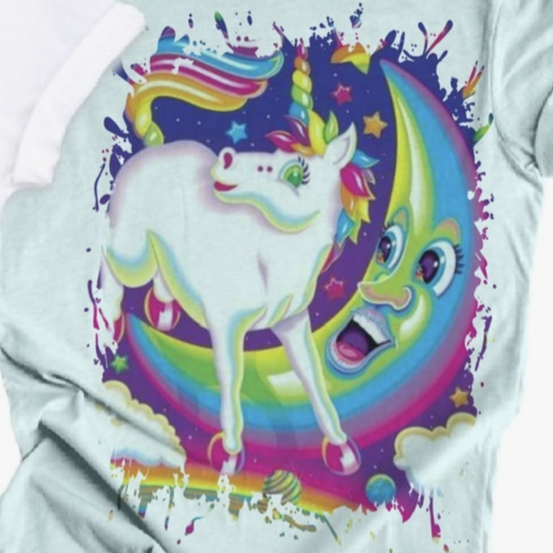 Par.tees by Party On! Lisa Frank Tee (sage / unicorn rainbow)