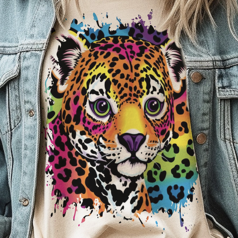 Par.tees by Party On! Lisa Frank Tee ( Sand/Leopard Cub)