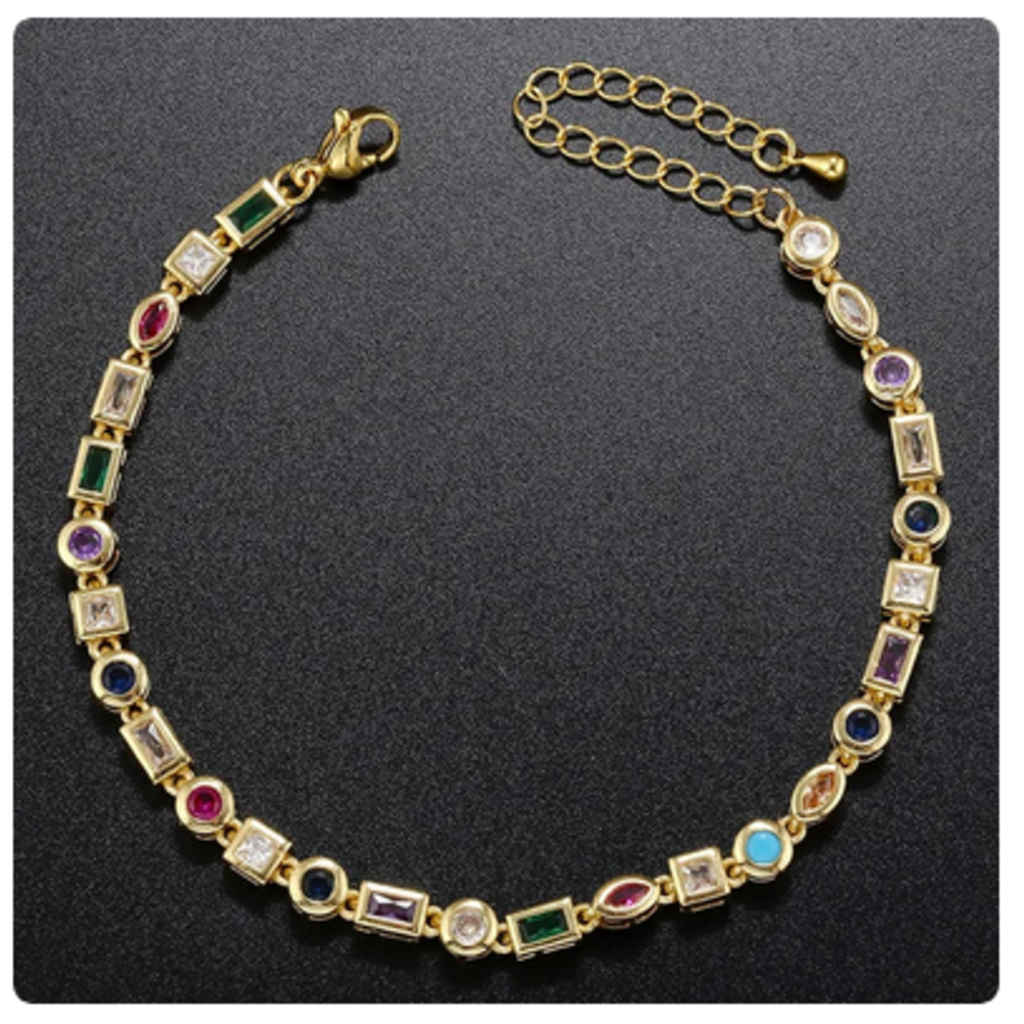 Peepa's Accessories Francis Gold Jeweled Bracelet