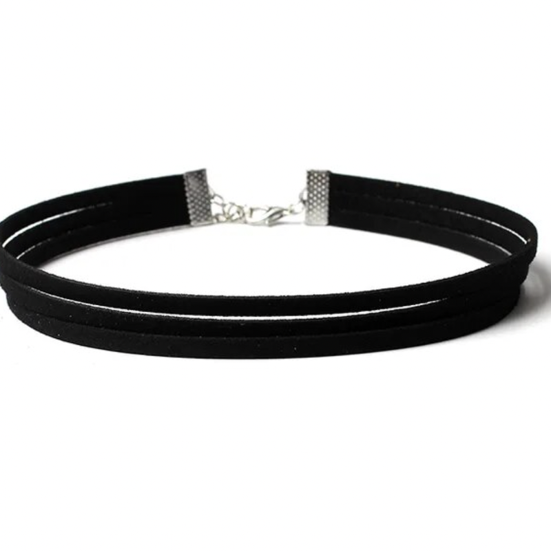 Peepa's Accessories Black Triple Band Choker