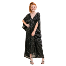 Jennafer Grace Consignment Black Sequin Caftan