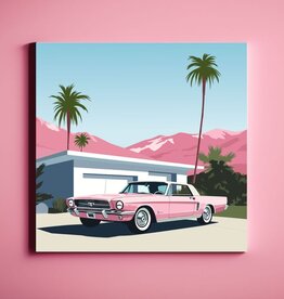 Deven & Ned Pink Car Acrylic Print