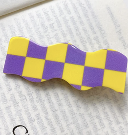 Peepa's Accessories Yellow/Purple Check Barrette Clip