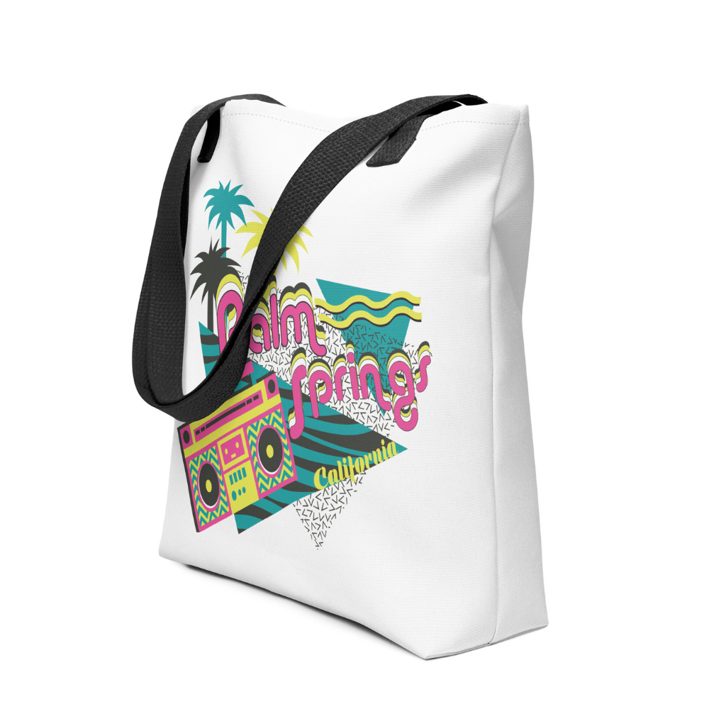 Peepa's 90's Palm Springs Boombox Tote Bag