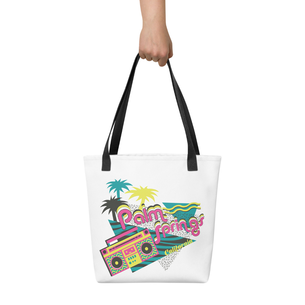 Peepa's 90's Palm Springs Boombox Tote Bag