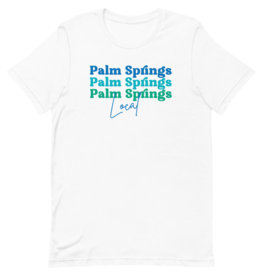 Peepa's Blue on White Palm Springs Local Unisexy Graphic Tee