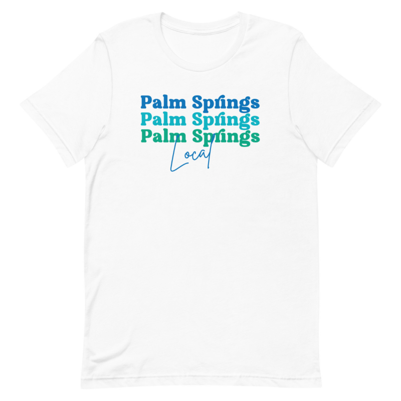 Peepa's Blue on White Palm Springs Local Unisexy Graphic Tee