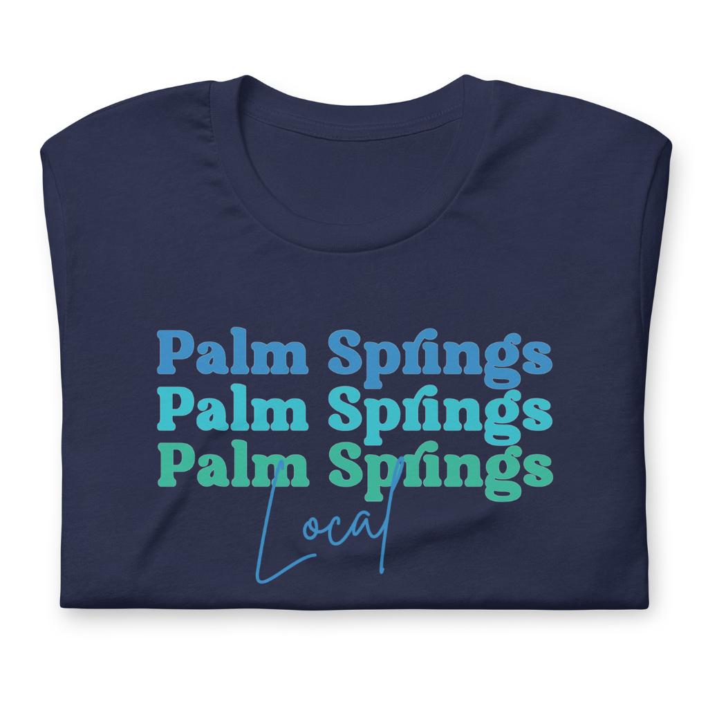 Peepa's Blue on Navy Palm Springs Local Unisexy Graphic Tee