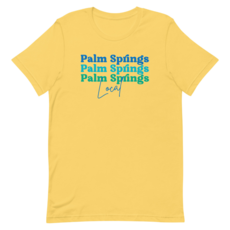 Peepa's Blue on Yellow Palm Springs Local Unisexy Graphic Tee