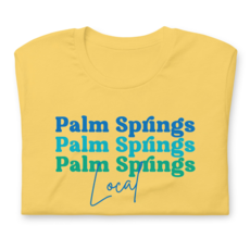 Peepa's Blue on Yellow Palm Springs Local Unisexy Graphic Tee