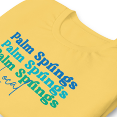 Peepa's Blue on Yellow Palm Springs Local Unisexy Graphic Tee