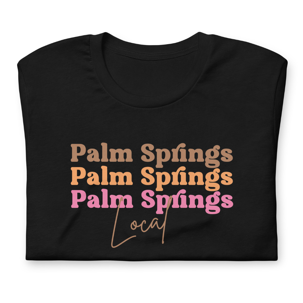 Peepa's Pink on Black Palm Springs Local Unisexy Graphic Tee
