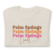 Peepa's Pink on Heather Dust Palm Springs Local Unisexy Graphic Tee