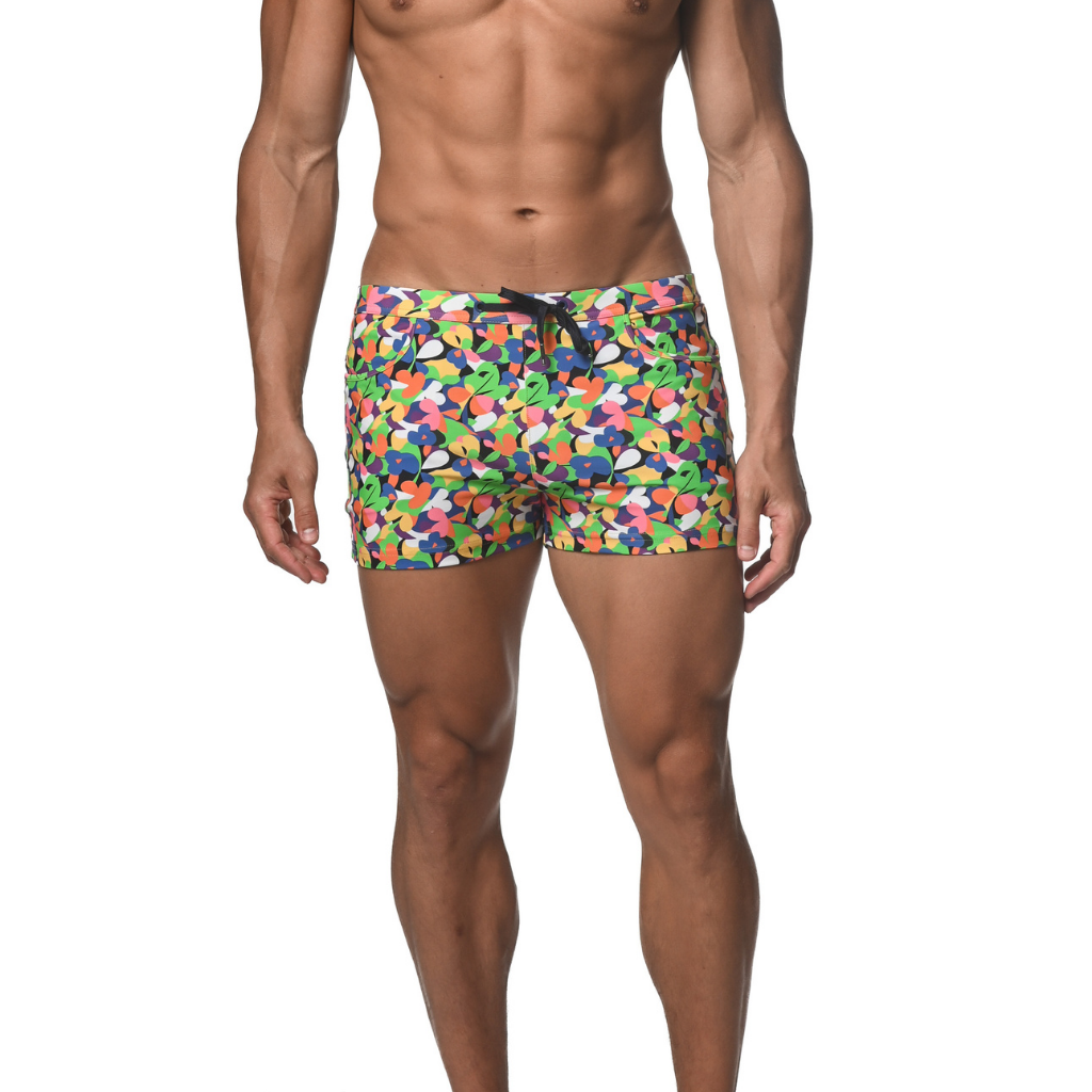 ST33LE Spring Green Abstract Coast Swim Shorts ST-8007-55