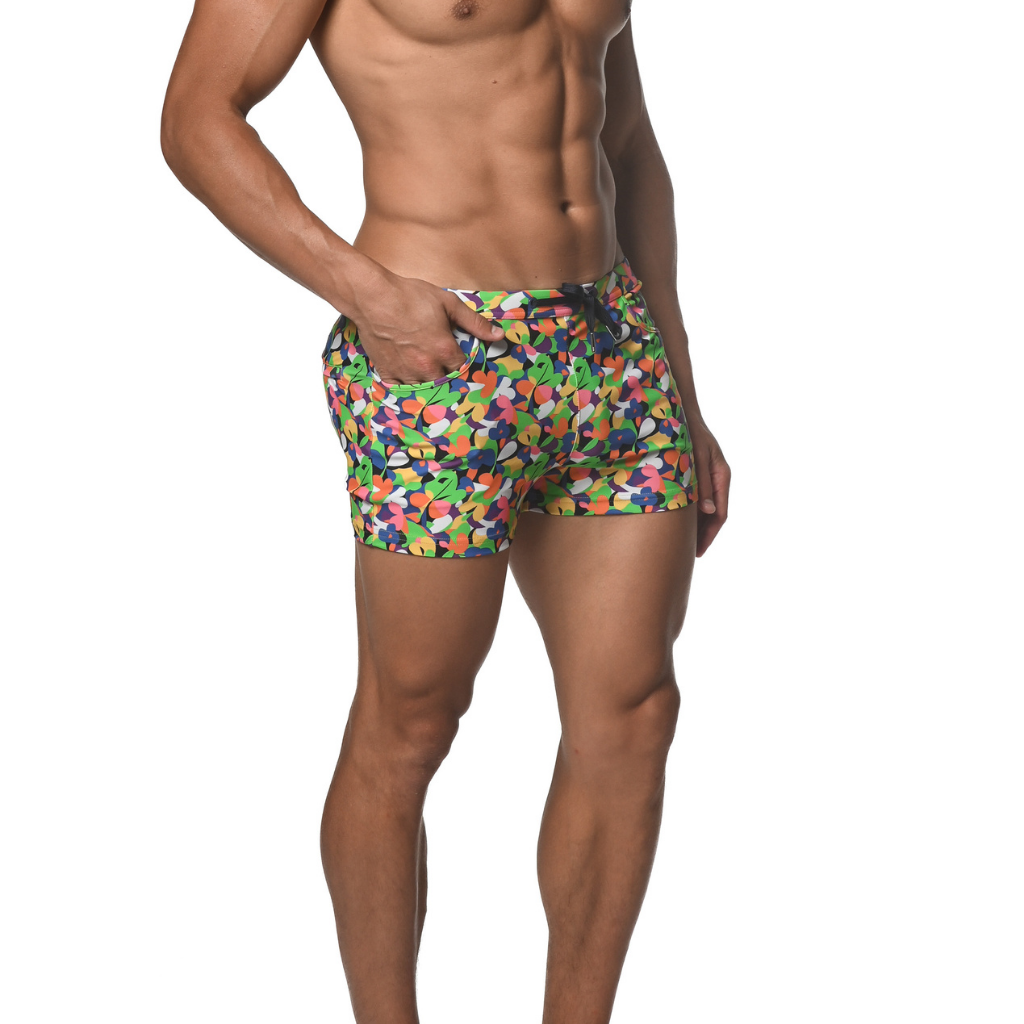 ST33LE Spring Green Abstract Coast Swim Shorts ST-8007-55