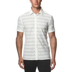 ST33LE (Steele) White Darts Stretch Lace Gossamer Shirt ST-24015