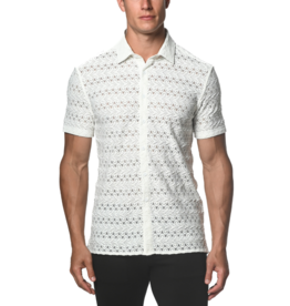 ST33LE (Steele) White Darts Stretch Lace Gossamer Shirt ST-24015
