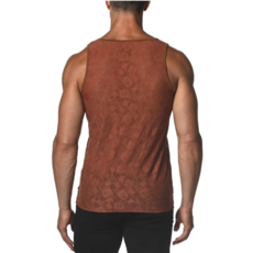 ST33LE Toffee Squares Stretch Gossamer Lace Tank Top ST-25006