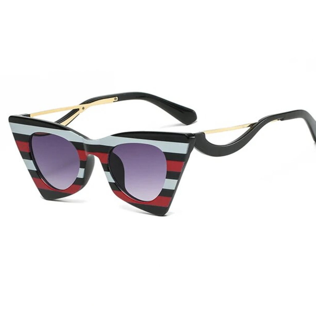 Peepa's Accessories Delia Cat Eye Striped Sunglasses