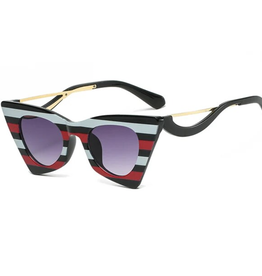 Peepa's Accessories Delia Cat Eye Striped Sunglasses